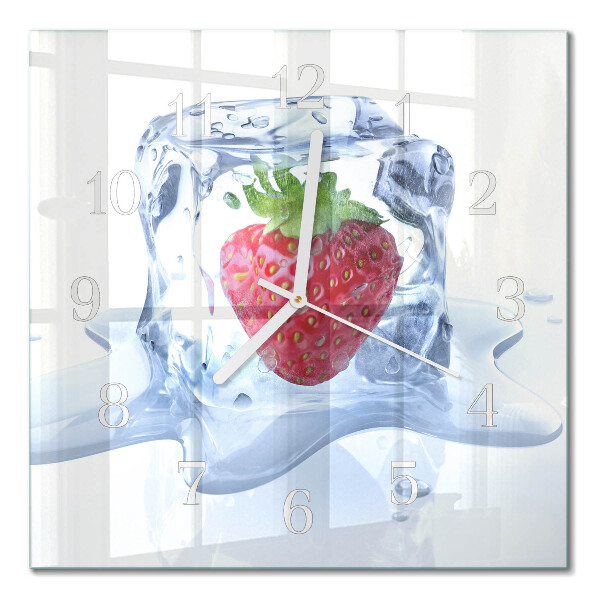 Decoratieve glazen klok vierkant Aardbeienijs
