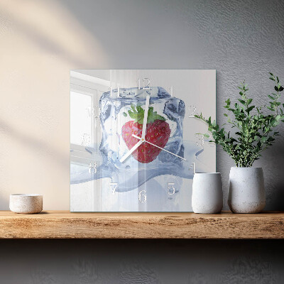 Decoratieve glazen klok vierkant Aardbeienijs