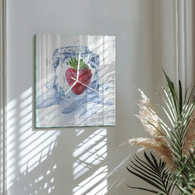 Decoratieve glazen klok vierkant Aardbeienijs