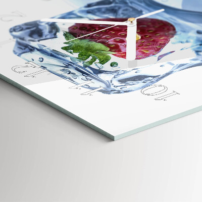 Decoratieve glazen klok vierkant Aardbeienijs