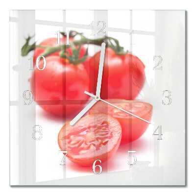 Vierkante glazen klok Tomaten