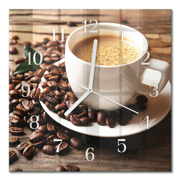 Vierkante glas klok Koffie
