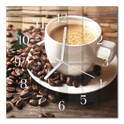 Vierkante glas klok Koffie