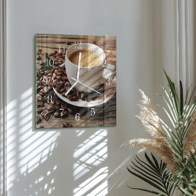 Vierkante glas klok Koffie