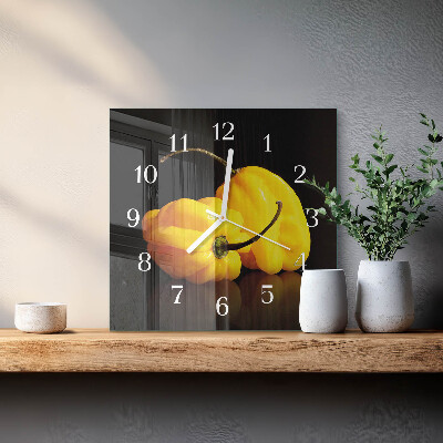 Decoratieve glazen klok vierkant Peper