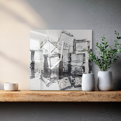 Decoratieve glazen klok vierkant Ijs