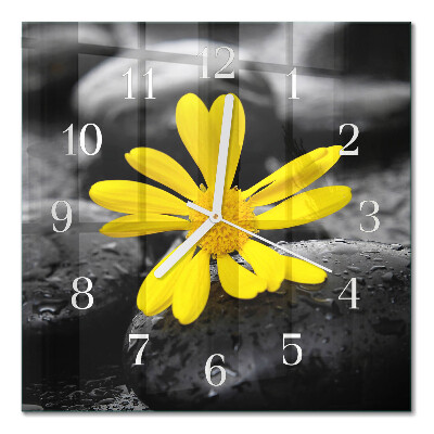 Decoratieve glazen klok vierkant Bloem