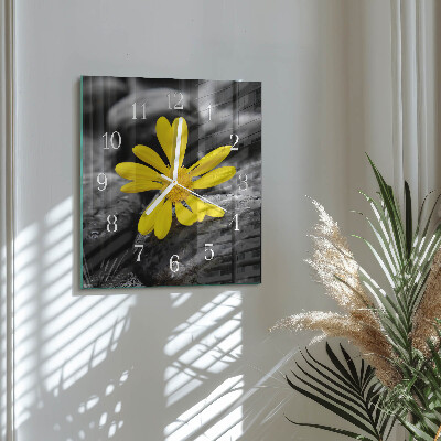 Decoratieve glazen klok vierkant Bloem