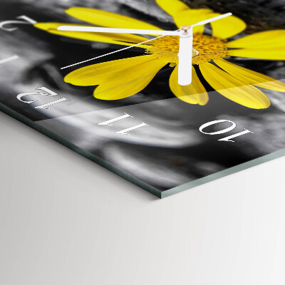 Decoratieve glazen klok vierkant Bloem