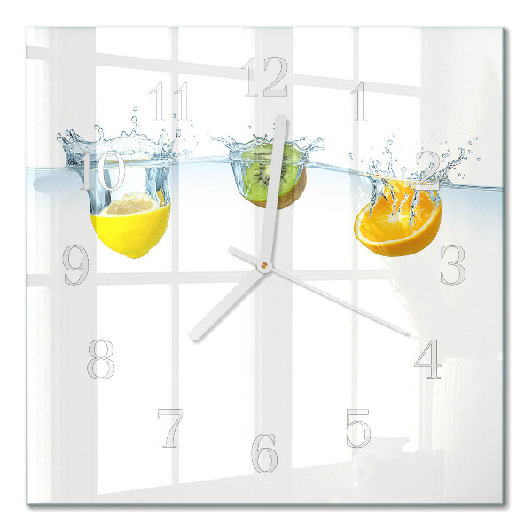 Decoratieve glazen klok vierkant Kiwi