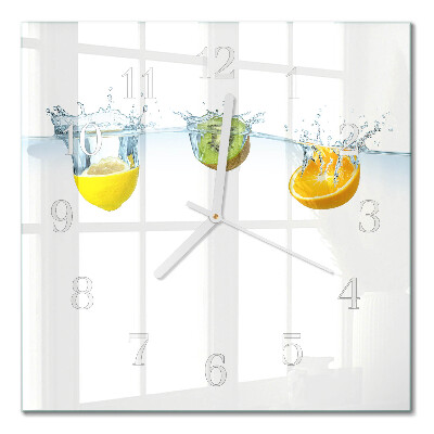 Decoratieve glazen klok vierkant Kiwi
