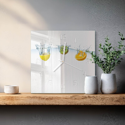 Decoratieve glazen klok vierkant Kiwi