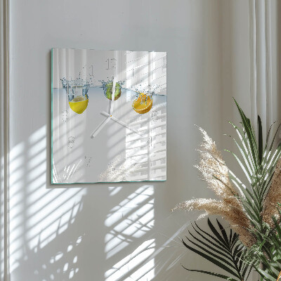 Decoratieve glazen klok vierkant Kiwi