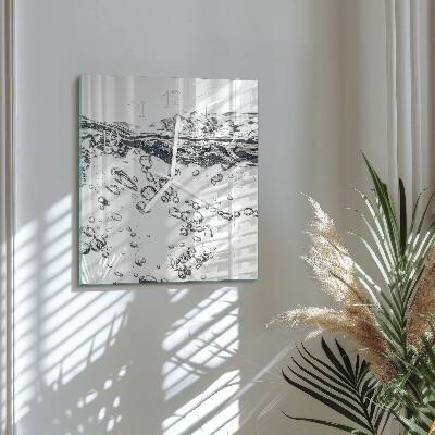 Vierkante glas klok Water