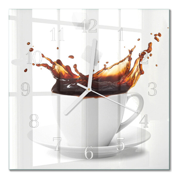 Vierkante glazen klok Koffie