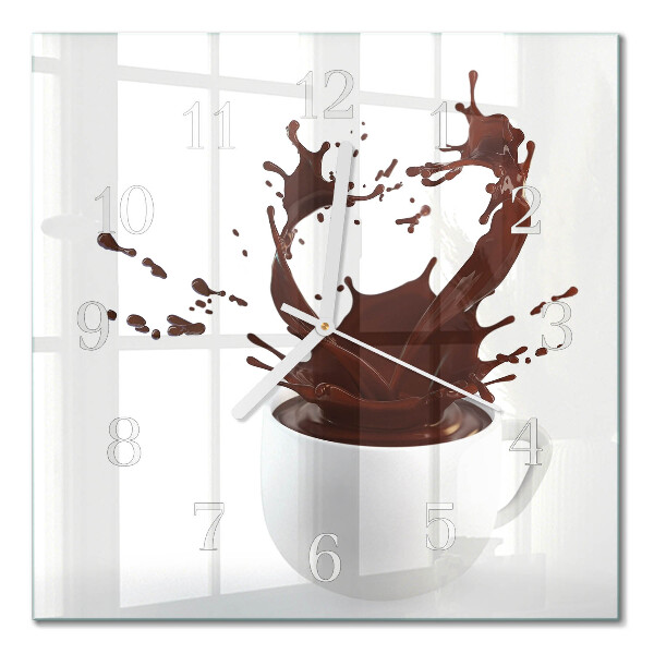 Decoratieve glazen klok vierkant Koffie