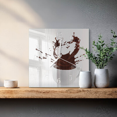 Decoratieve glazen klok vierkant Koffie