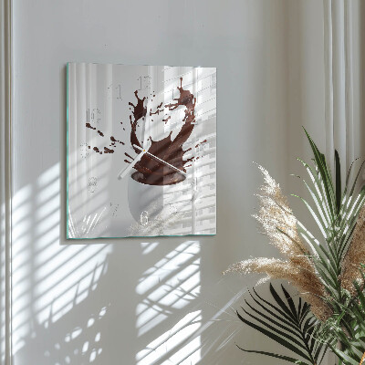 Decoratieve glazen klok vierkant Koffie
