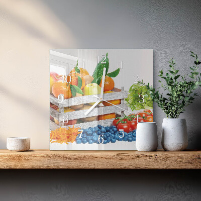 Decoratieve glazen klok vierkant Groenten