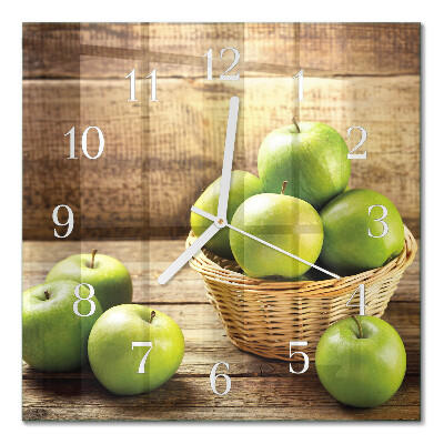 Moderne wandklok glas vierkant Appel