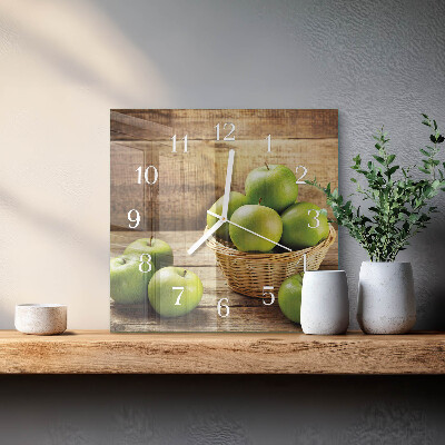 Moderne wandklok glas vierkant Appel
