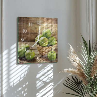Moderne wandklok glas vierkant Appel