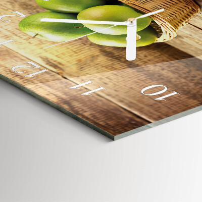 Moderne wandklok glas vierkant Appel