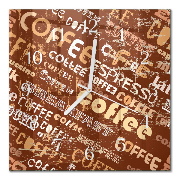 Decoratieve glazen klok vierkant Koffie