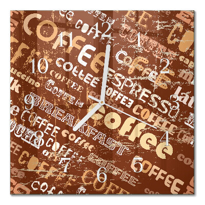 Decoratieve glazen klok vierkant Koffie