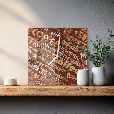 Decoratieve glazen klok vierkant Koffie
