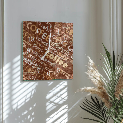 Decoratieve glazen klok vierkant Koffie