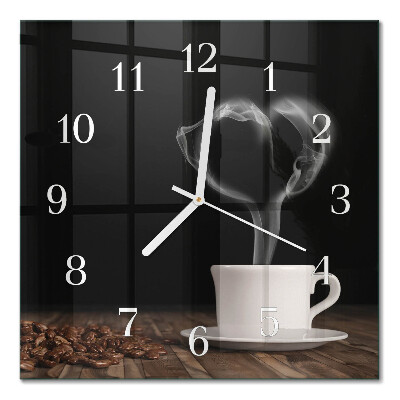 Vierkante glas klok Koffie