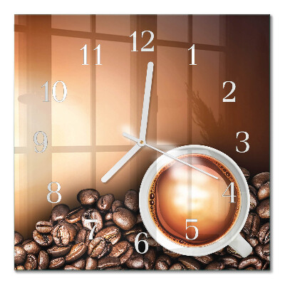 Decoratieve glazen klok vierkant Koffie