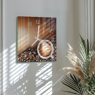Decoratieve glazen klok vierkant Koffie