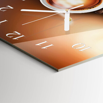 Decoratieve glazen klok vierkant Koffie