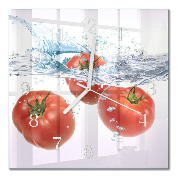 Vierkante glazen klok Tomaten
