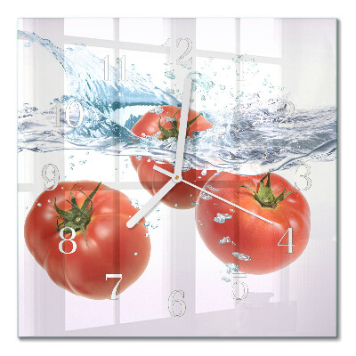 Vierkante glazen klok Tomaten
