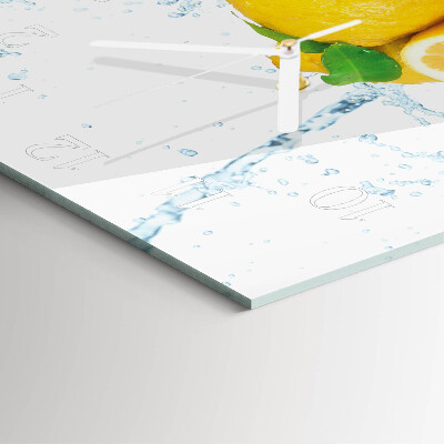 Vierkante glazen wandklok Citrus