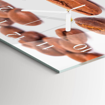Moderne wandklok glas vierkant Koffiebonen
