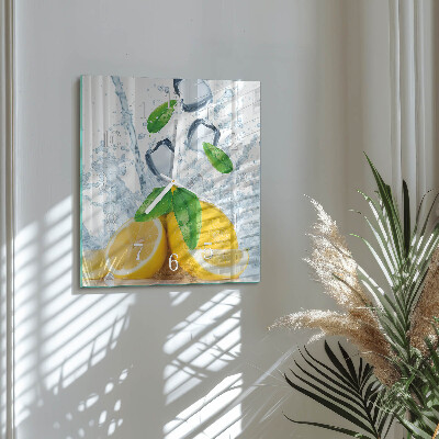 Vierkante glazen wandklok Citrus