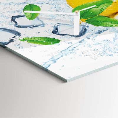 Vierkante glazen wandklok Citrus