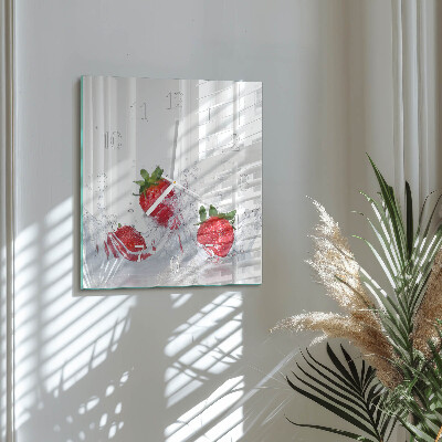 Decoratieve glazen klok vierkant Aardbei