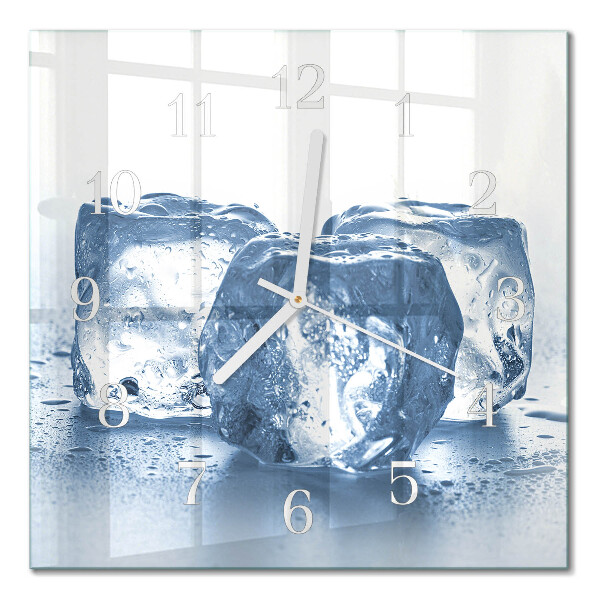 Moderne wandklok glas vierkant Ijs