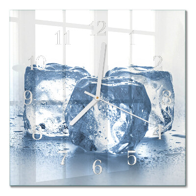 Moderne wandklok glas vierkant Ijs