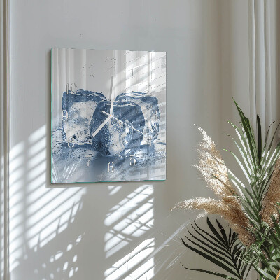 Moderne wandklok glas vierkant Ijs