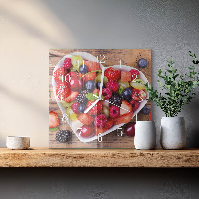 Decoratieve glazen klok vierkant Fruit