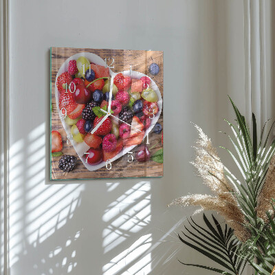 Decoratieve glazen klok vierkant Fruit