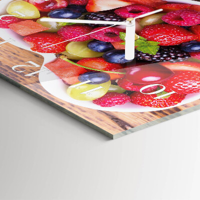 Decoratieve glazen klok vierkant Fruit