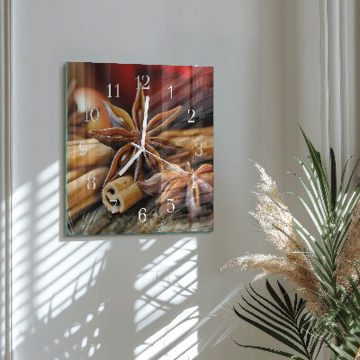 Moderne wandklok glas vierkant Anijs kaneel