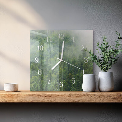 Decoratieve glazen klok vierkant Nevelbos